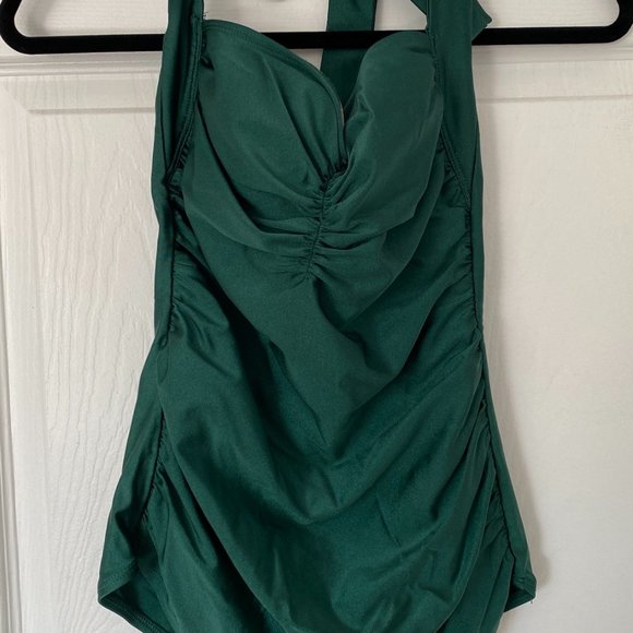 Bettie Page Pin Up Emerald Green Swimsuit - Picture 2 of 6